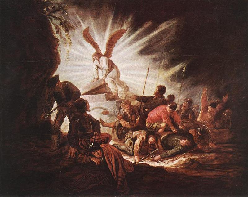 CUYP, Benjamin Gerritsz. The Angel Is Opening Christ's Tomb France oil painting art